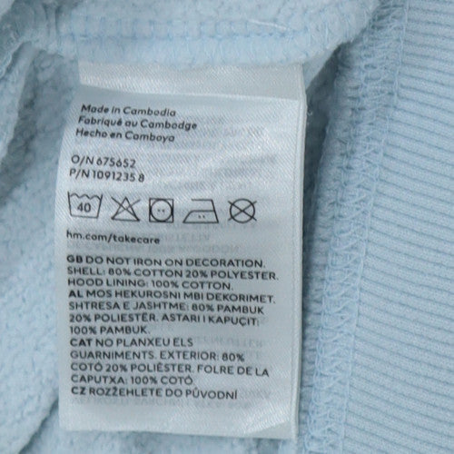 H&M Women Light Blue Disney Mickey Hoodie Size L Cotton Blend