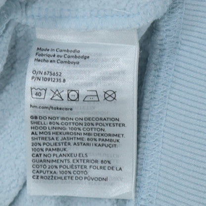 H&M Women Light Blue Disney Mickey Hoodie Size L Cotton Blend