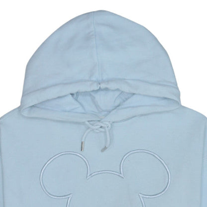 H&M Women Light Blue Disney Mickey Hoodie Size L Cotton Blend