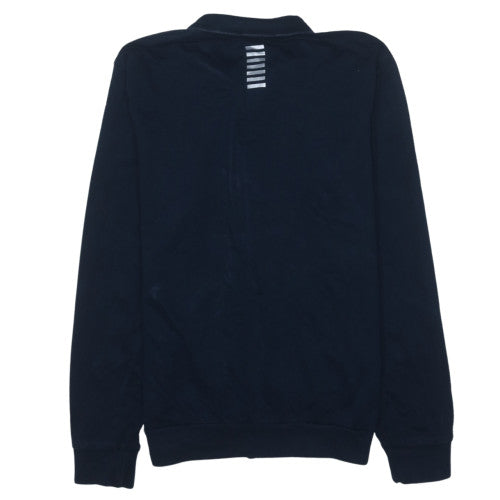 Emporio Armani EA7 Men's Blue Full Zip Collared Sweatshirt Size M