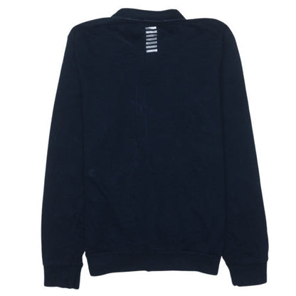 Emporio Armani EA7 Men's Blue Full Zip Collared Sweatshirt Size M