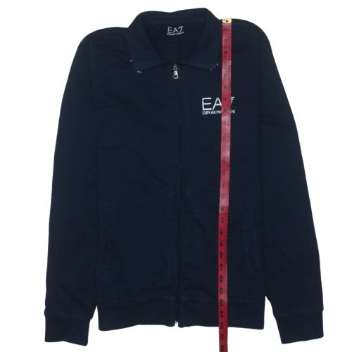 Emporio Armani EA7 Men's Blue Full Zip Collared Sweatshirt Size M