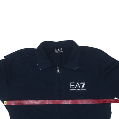 Emporio Armani EA7 Men's Blue Full Zip Collared Sweatshirt Size M