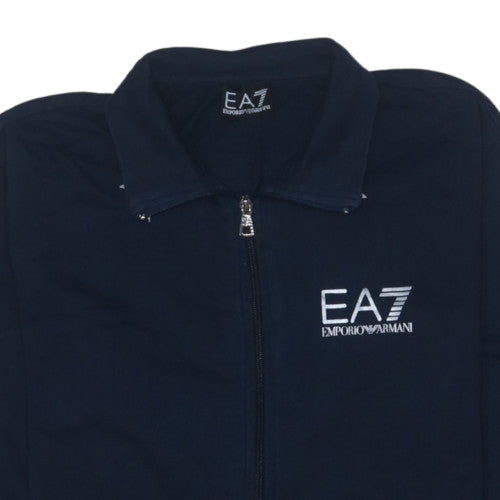 Emporio Armani EA7 Men's Blue Full Zip Collared Sweatshirt Size M