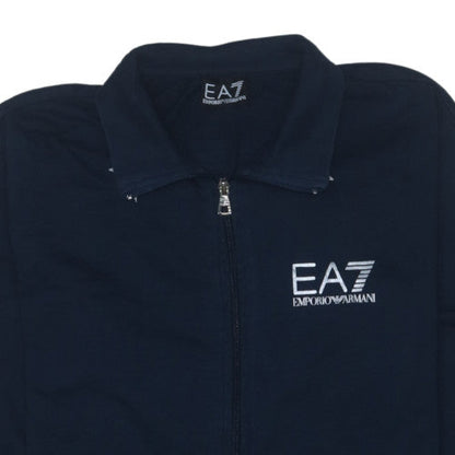 Emporio Armani EA7 Men's Blue Full Zip Collared Sweatshirt Size M