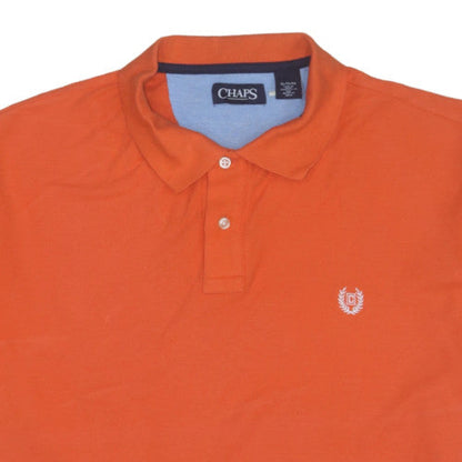 Chaps Men's Orange XL Cotton Short Sleeve Polo Shirt