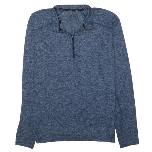 Nike Men's Blue Dri-Fit 1/4 Zip Long Sleeve Running Top M