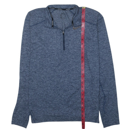 Nike Men's Blue Dri-Fit 1/4 Zip Long Sleeve Running Top M