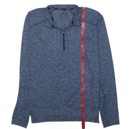 Nike Men's Blue Dri-Fit 1/4 Zip Long Sleeve Running Top M