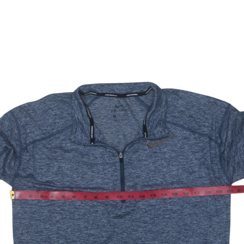 Nike Men's Blue Dri-Fit 1/4 Zip Long Sleeve Running Top M