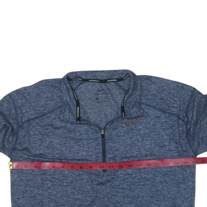 Nike Men's Blue Dri-Fit 1/4 Zip Long Sleeve Running Top M