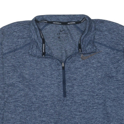 Nike Men's Blue Dri-Fit 1/4 Zip Long Sleeve Running Top M