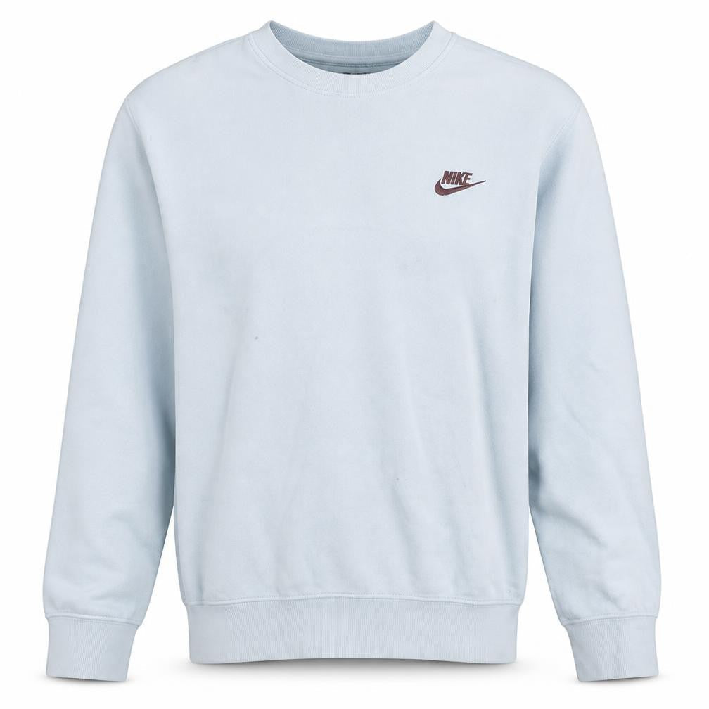 Nike Men's White Small Crew Neck Sweatshirt Cotton Blend Pullover