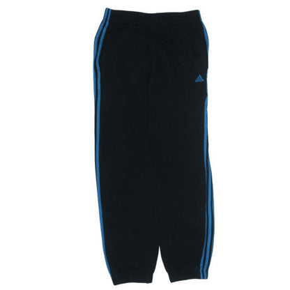Adidas Boys Black Track Pants 13-14 Years Jogger Cuffed Bottoms Sportswear