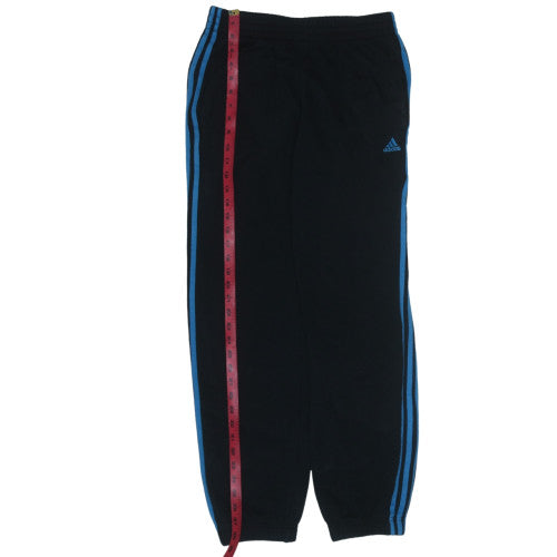Adidas Boys Black Track Pants 13-14 Years Jogger Cuffed Bottoms Sportswear