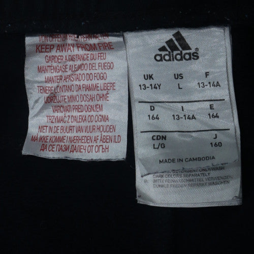 Adidas Boys Black Track Pants 13-14 Years Jogger Cuffed Bottoms Sportswear