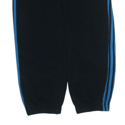 Adidas Boys Black Track Pants 13-14 Years Jogger Cuffed Bottoms Sportswear