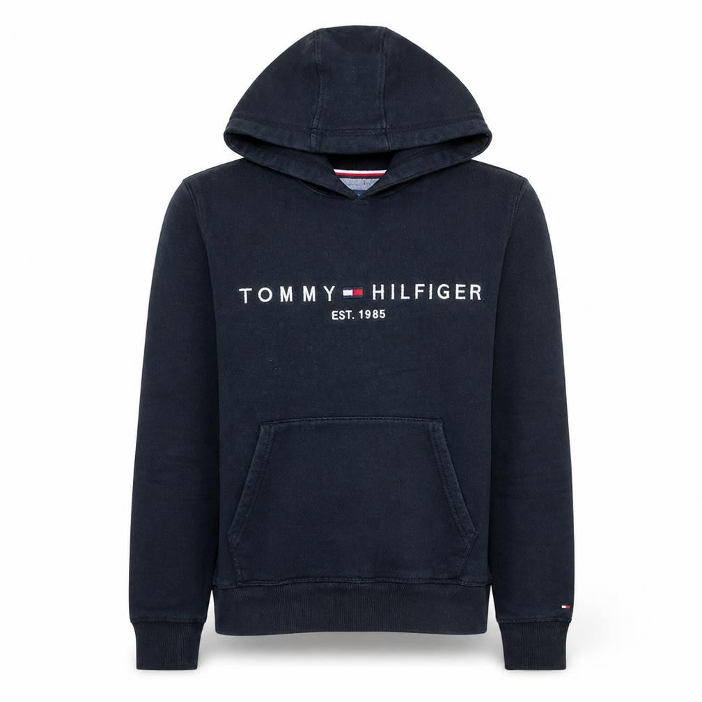 Tommy Hilfiger Men’s Black Pullover Hoodie S Regular Fit Fleece Logo