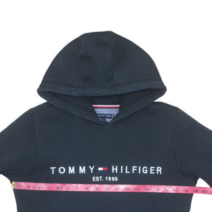 Tommy Hilfiger Men’s Black Pullover Hoodie S Regular Fit Fleece Logo