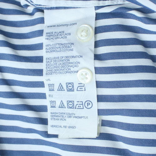 Tommy Hilfiger Men's Blue Striped Button-Down Cotton Shirt XXL