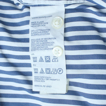 Tommy Hilfiger Men's Blue Striped Button-Down Cotton Shirt XXL