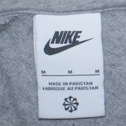 Nike Men's Grey Pullover Hoodie Medium Fleece Logo Sweatshirt