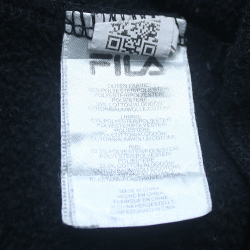 FILA Boys Black Pullover Hoodie 13-15 Years Cotton Blend Logo Design