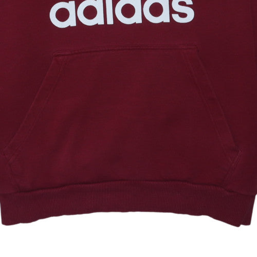 Adidas Mens Red Trefoil Pullover Hoodie Size L Regular Fit