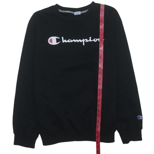 Champion Mens Black 2XL Pullover Sweatshirt Crew Neck Fleece