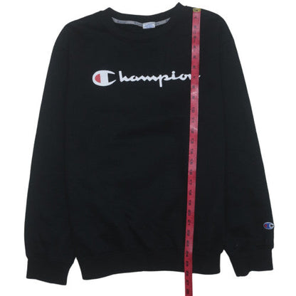 Champion Mens Black 2XL Pullover Sweatshirt Crew Neck Fleece