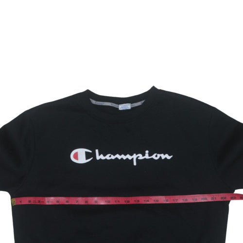 Champion Mens Black 2XL Pullover Sweatshirt Crew Neck Fleece