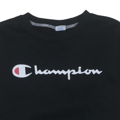 Champion Mens Black 2XL Pullover Sweatshirt Crew Neck Fleece