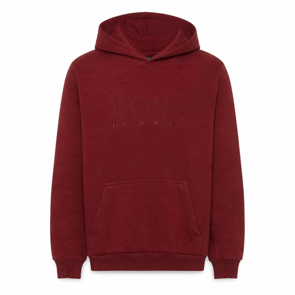 Hugo Boss Men's Red Pullover Fleece Hoodie Size L