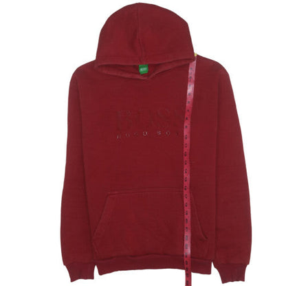 Hugo Boss Men's Red Pullover Fleece Hoodie Size L