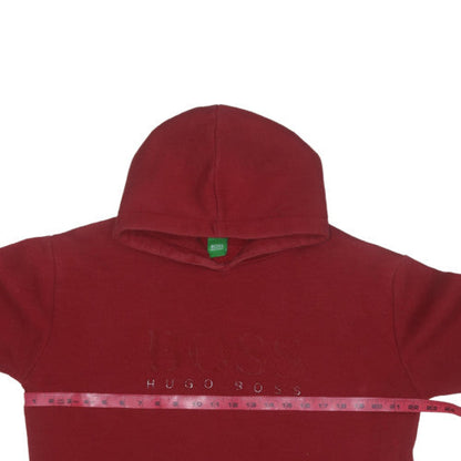 Hugo Boss Men's Red Pullover Fleece Hoodie Size L