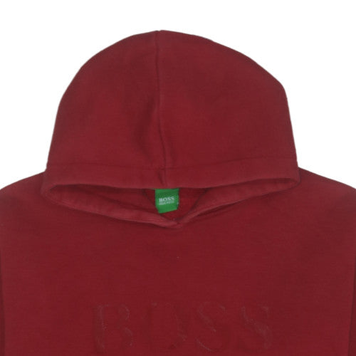 Hugo Boss Men's Red Pullover Fleece Hoodie Size L