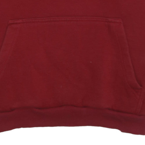 Hugo Boss Men's Red Pullover Fleece Hoodie Size L