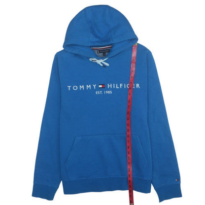Tommy Hilfiger Men's Blue Pullover Hoodie L Logo Fleece