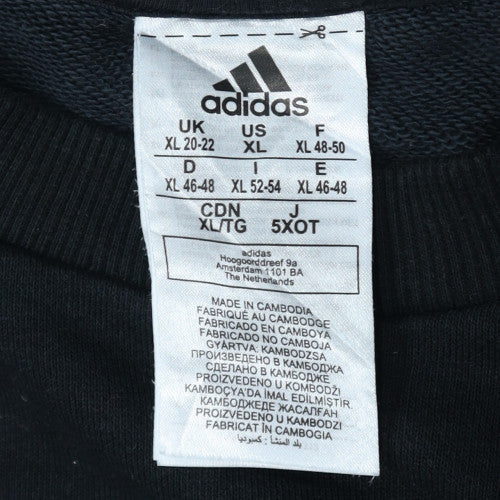 Adidas Mens Black XL Pullover Sweatshirt Crew Neck Sports Top
