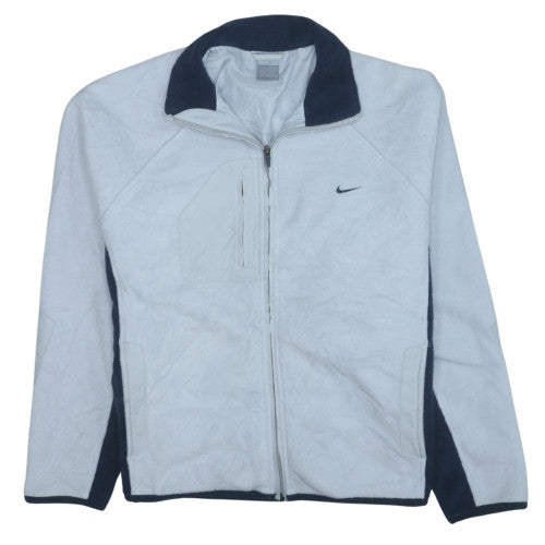 Nike Men’s White Full Zip Fleece Sweatshirt L Regular Fit