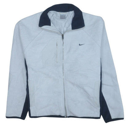 Nike Men’s White Full Zip Fleece Sweatshirt L Regular Fit