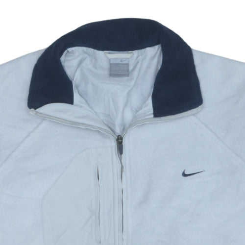 Nike Men’s White Full Zip Fleece Sweatshirt L Regular Fit