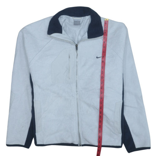 Nike Men’s White Full Zip Fleece Sweatshirt L Regular Fit