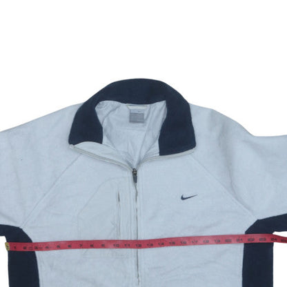 Nike Men’s White Full Zip Fleece Sweatshirt L Regular Fit