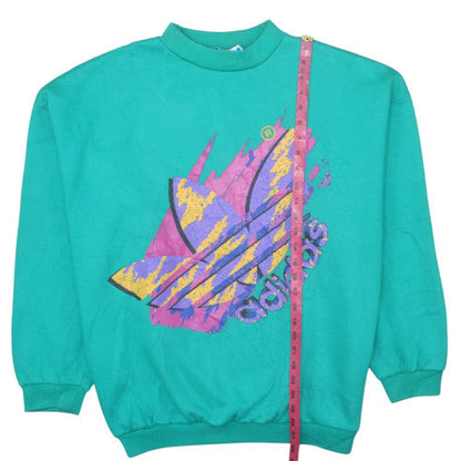 adidas Men's Green XL Vintage 90s Logo Pullover Sweatshirt