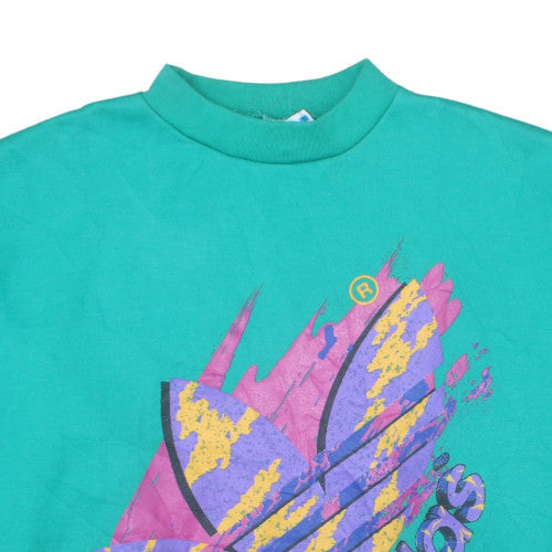 adidas Men's Green XL Vintage 90s Logo Pullover Sweatshirt