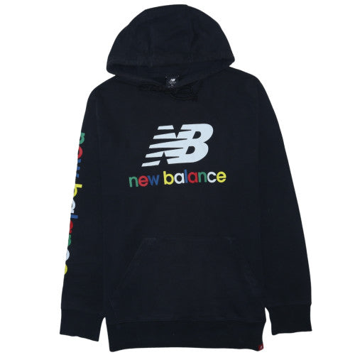 New Balance Men's Black XL Pullover Hoodie with Logo Print