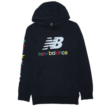 New Balance Men's Black XL Pullover Hoodie with Logo Print