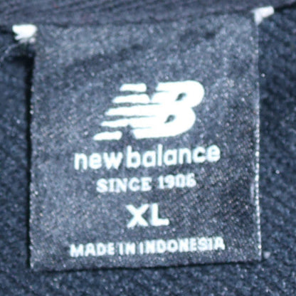 New Balance Men's Black XL Pullover Hoodie with Logo Print