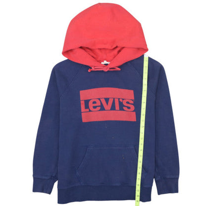 Levi's Men's Blue Red Logo Pullover Hoodie Size L